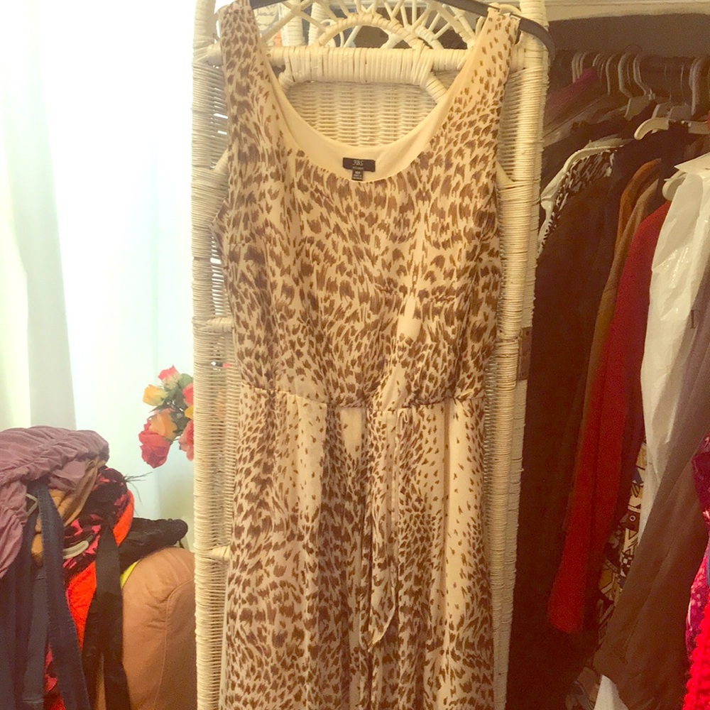 Cream chiffon high low hem dress